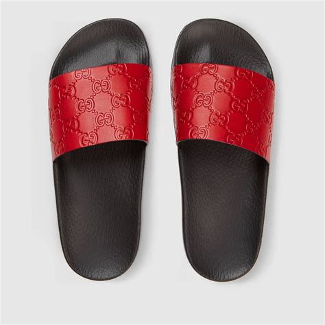 gucci red slides women.